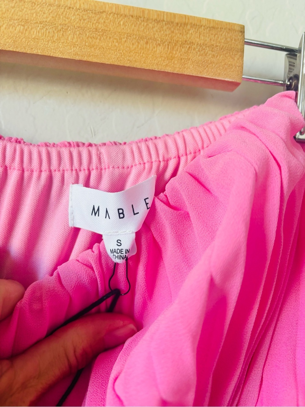 MABLE Strapless Pink tube Pleated Mini Dress - Picture 5 of 7
